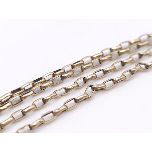 51 - A 9 K yellow gold double chain bracelet, length: 21 cm, weight: 3 g.