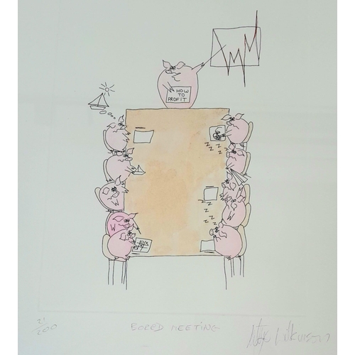 845 - Five Limited Edition Kitty Wilkinson Prints - The Flirt, Tough at the Top, How to Succeed, Bored Mee... 