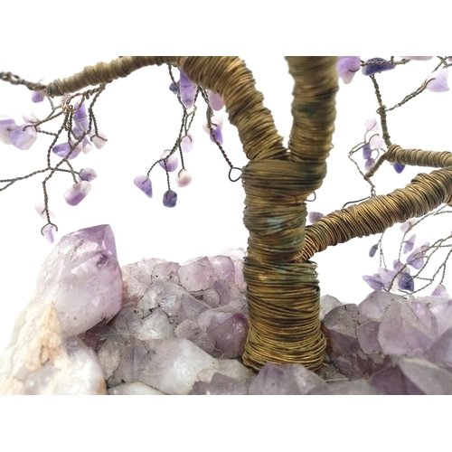 1073 - AN AMETHYST TREE OF LIFE 24cms IN HEIGHT