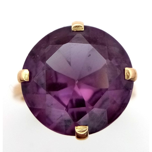 1124 - A LARGE ALEXANDRITE DRESS RING SET IN 18K ROSE GOLD .   4.8gms   size L