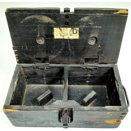 622 - WW2 German 15cm Sig 33 Cartridge Box with original labels, stencils, and internals.