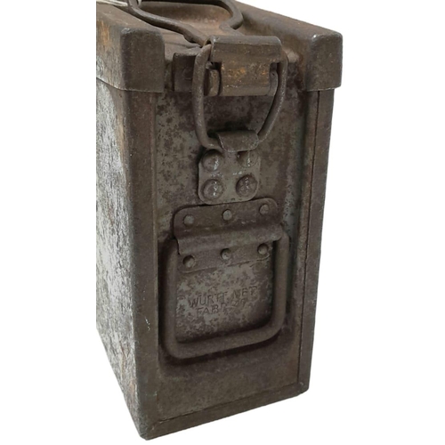 638 - WW1 1917 Dated German MG-08 Ammo Tin. Marked “Werkzeuge” Meaning tools on one side and the unit “4/1... 