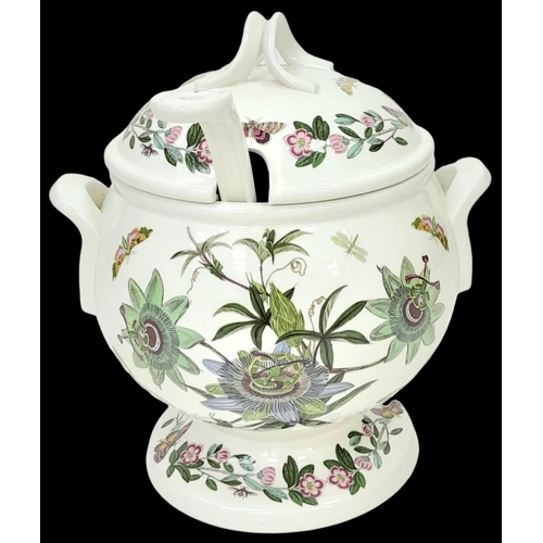 654 - A Vintage Botanic Garden Large (8pt) Soup Tureen. Decorative floral and insect design. 34cm tall. In... 