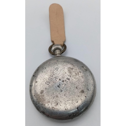 1506 - A WW2 British Officers Pocket Watch. 15 jewels. Top winder. In working order. Military markings on c... 