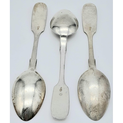 1508 - A collection of 3 vintage 875 silver spoons. Total weight 78.4G. Total length 15cm.