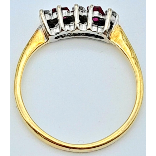 170 - A 18K YELLOW GOLD DIAMOND & RUBY RING 1.8G SIZE J/K

A/S 2006