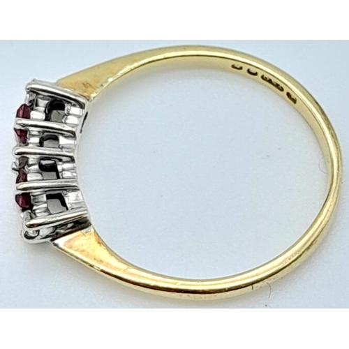 170 - A 18K YELLOW GOLD DIAMOND & RUBY RING 1.8G SIZE J/K

A/S 2006