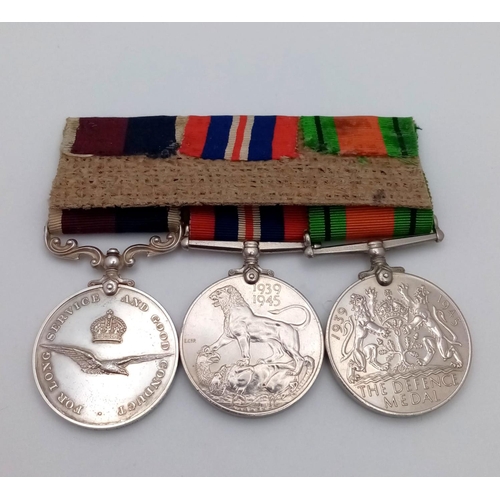 22 - A long service group of three medals to the Royal Air Force consisting of The Defence Medal and War ... 