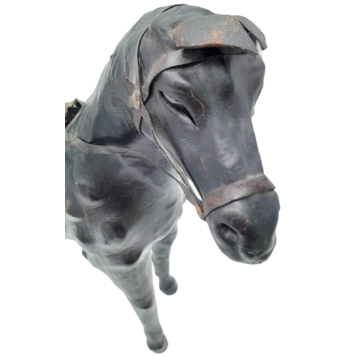 300 - A Vintage Leather Liberty Style Leather Horse - Probably made by Liberty's in the 1960s. Amazing det... 