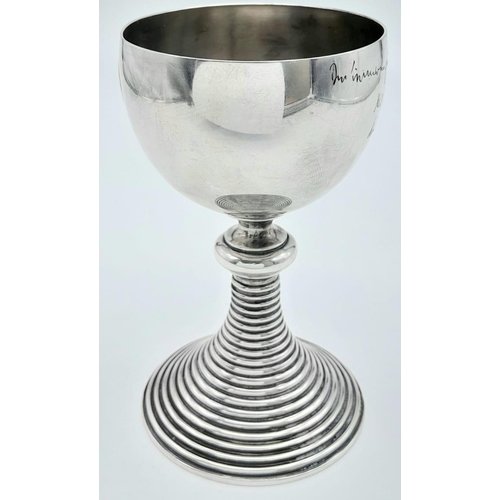 80 - A Hermann Goring 1938 Silver Presentation Goblet. Presented to certain people in remembrance of Aust... 