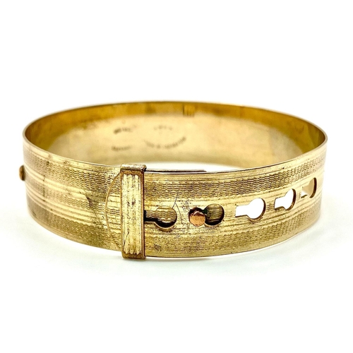 1280 - A Very Good Condition Vintage 9K Front and Back Yellow Gold Buckle Bracelet. Circa 1930/40’s. Marked... 