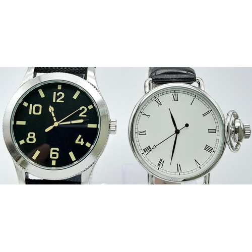 993 - Two Unworn Military Homage Watches. Comprising: 1) a 1930’s British Naval Officer Design Quartz Watc... 