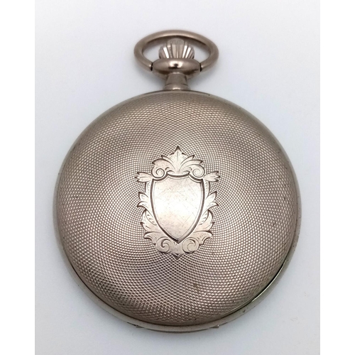 1271 - A Buren Quartz Full Hunter Pocket Watch. White dial with date window. In good condition and working ... 