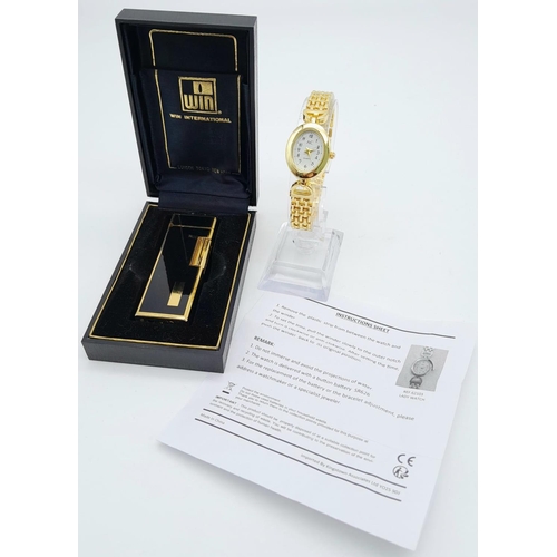 812 - A Parcel of Two Unused Items, comprising of a Ladies Gold Tone Quartz Bracelet Watch by AC (24mm) wi... 