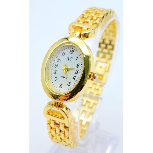 812 - A Parcel of Two Unused Items, comprising of a Ladies Gold Tone Quartz Bracelet Watch by AC (24mm) wi... 