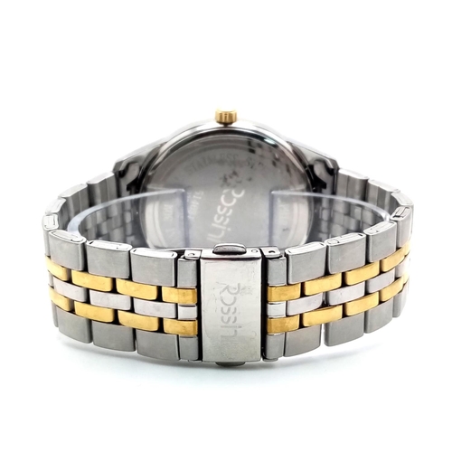 1335 - A Men’s Bi-Metal Two Tone Quartz Date Watch by Rossini. (45mm Including Crown). New Battery Fitted J... 