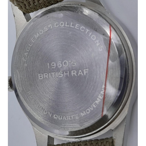 1492 - Two Unworn Military Homage Watches, comprising a 1960’s RAF design quartz watch, 41mm including crow... 