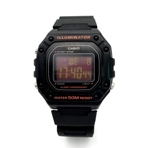 893 - A Collectible Men’s Casio Digital Illumination Watch, Model W-218H. 43mm wide. Full working order. C... 