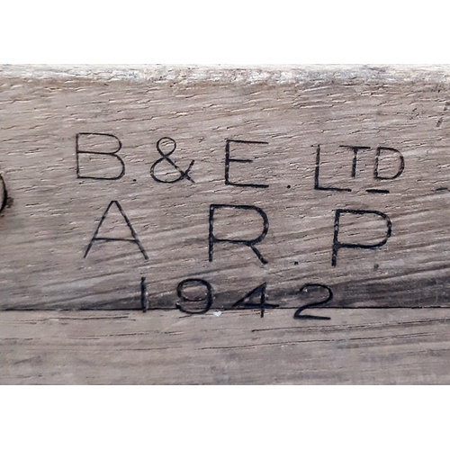 1199 - A Very Good Condition WW2 (Dated 1942) ARP Double Ratchet Wooden Gas Rattle/ Air Raid Warning. Stamp... 