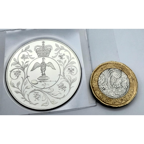 1458 - A 2022 Queen Elizabeth II Silver Proof Coronation Anniversary Coin. Comes with wallet and COA.