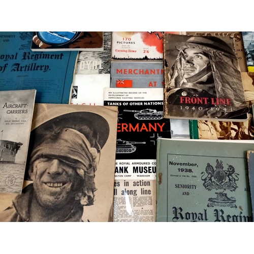 750 - A Parcel of Over 30, Mostly Miltaria WW2 Era Pamphlets, Newspapers and Booklets - Some very interest... 