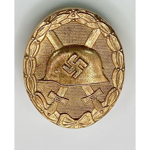 92 - WW2 German Gold Wound Badge (1st class, which could be awarded posthumously) for five or more times ... 