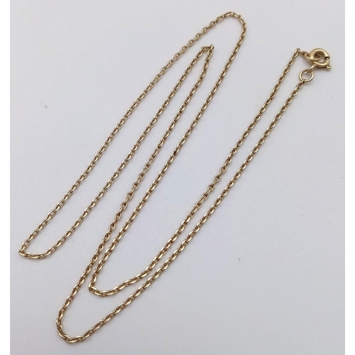 1477 - A 45cms 9K GOLD INTERLINK NECK CHAIN .  2.9gms