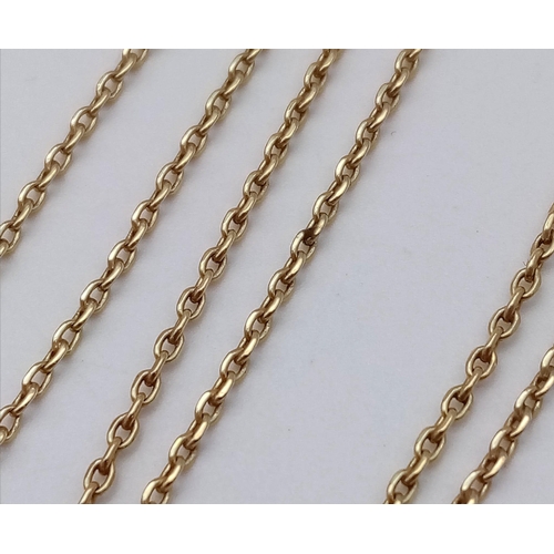 1477 - A 45cms 9K GOLD INTERLINK NECK CHAIN .  2.9gms