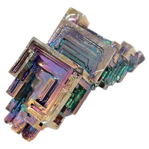 320 - A mesmerising, large, BISMUTH compound crystal, dimensions: 52 x 30 x 30 mm, weight: 82 g. In a pres... 