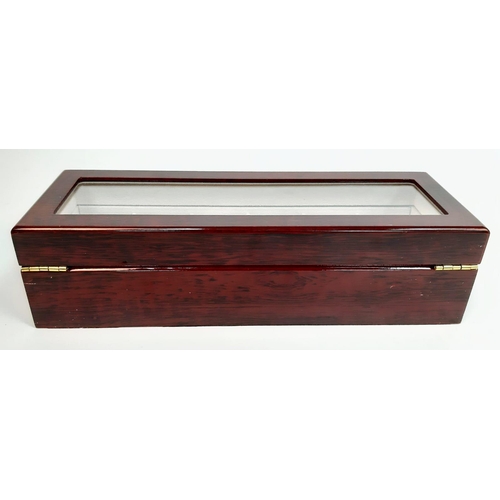 1325 - A high-quality wooden watch case for 6 watches (often used by ROLEX and OMEGA dealers) made from hig... 