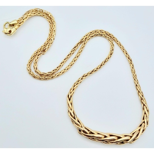 47 - A Vintage 9K Yellow Gold Woven Link Necklace. 42cm length. 5.7g weight.