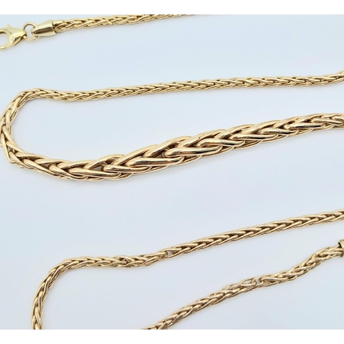 47 - A Vintage 9K Yellow Gold Woven Link Necklace. 42cm length. 5.7g weight.