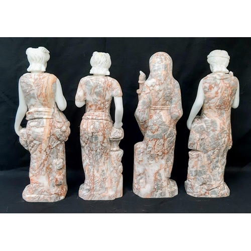 54 - Four Carved Greek/Roman Goddess Marble Statues -Representing the Four Seasons. 31cm tall. Each statu... 