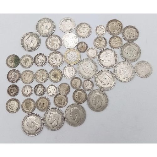 786 - A Selection of Pre 1947 and 1920 British Silver Coins. 217g total weight.