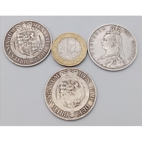 857 - Withdrawn - 
Two Queen Victoria Silver Crown Coins - 1895 and 1898. Please see photos for conditions... 