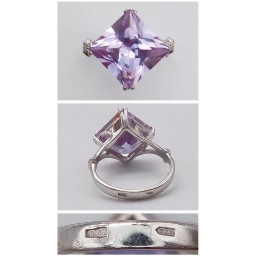 1407 - Two Different Style Amethyst Rings on 925 Silver. Size O and Size Q.