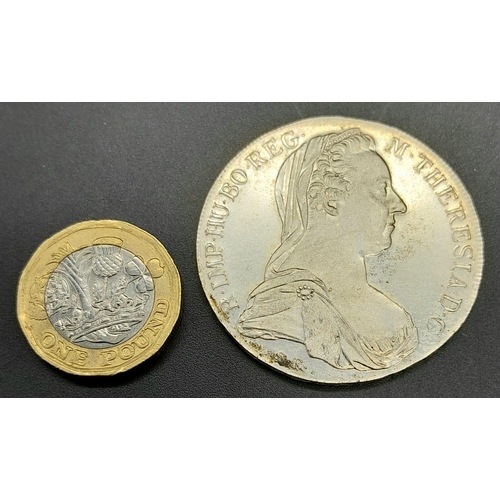 487 - A 1780 Maria Theresa Silver Coin. Please see photos for finer details and conditions.