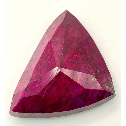 208 - A majestic, large (754 carats), NATURAL RUBY, cut and polished, exhibiting beautiful secondary hornb... 