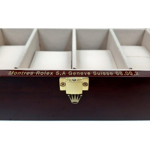 247 - A 12 Watch Display Case - Perfect for Rolex Watches. Polished veneer exterior. Plush interior. 26 x ... 