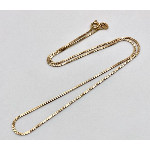 811 - A 38cms 9K GOLD INTERLINK NECK CHAIN . 1.9gms