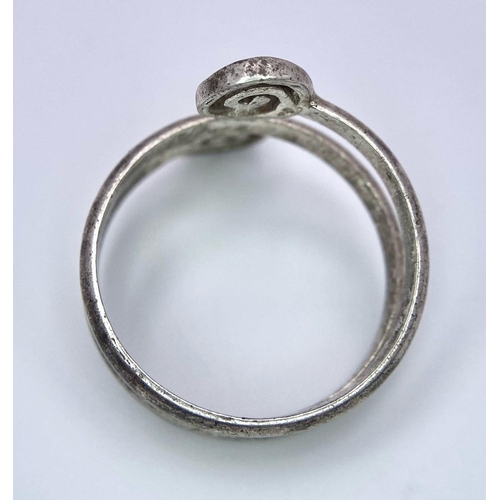 1435 - A parcel of Silver Jewellery. 
1) Triple band ring with circle design (Size M)
2) Filigree style ear... 