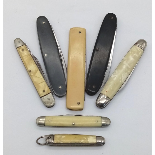 1442 - A Selection of Seven Vintage Pen Knives. a/f.