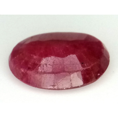 1387 - A 1.93ct Untreated Burma Myanmar Natural Ruby Gemstone, in the Oval Faceted cut. Comes with an AIG C... 