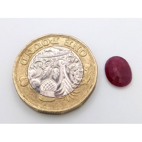 1387 - A 1.93ct Untreated Burma Myanmar Natural Ruby Gemstone, in the Oval Faceted cut. Comes with an AIG C... 