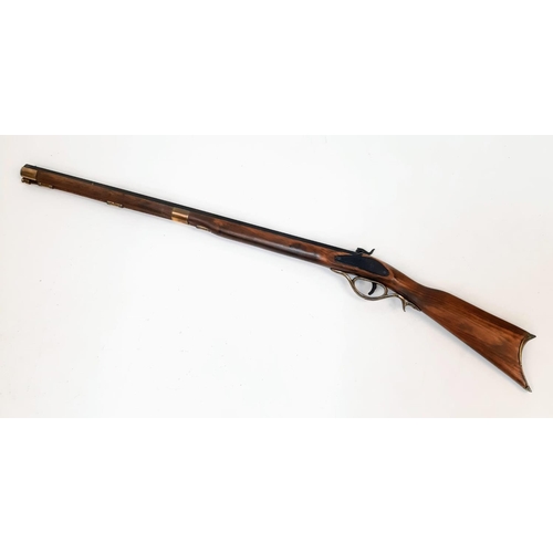 1570 - A Vintage, Full Size Retrospective Inert Replica of a 18th Century Hexagonal Barrel Rifle. Wood and ... 