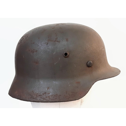 167 - WW2 German M35 Single Luftwaffe Helmet. Found in a French Brocant (Flea Market)