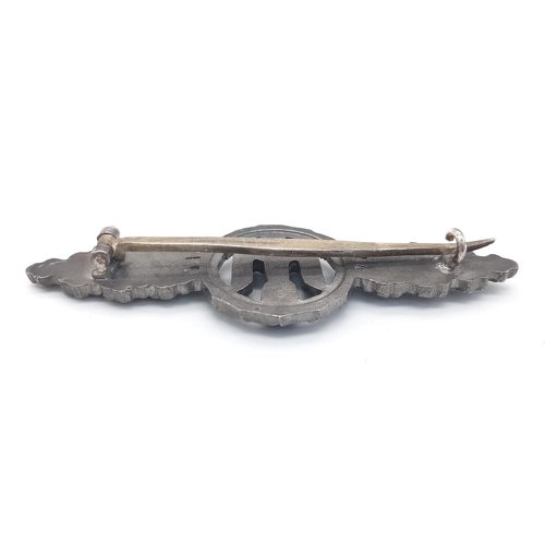 223 - Late WW2 German Luftwaffe Silver Grade Plated Tombac Bombers Pilots Clasp. Un-marked.