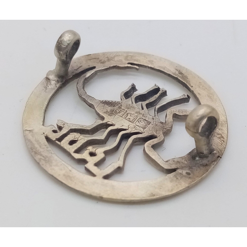 300 - WW2 Silver Long Range Desert Group Cap Badge. With Cairo Silversmith Marking.