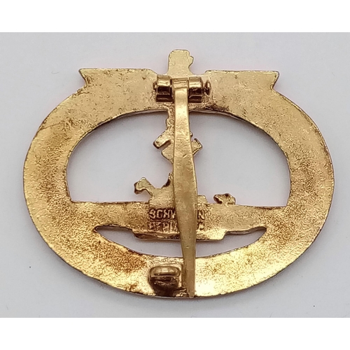 363 - 3 rd Reich U-Boat Crew Badge. Maker Schwein, Berlin.