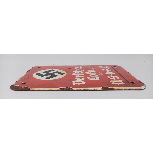 468 - 3 rd Reich Enamel Sign “Meeting Place for the Local NSDAP.